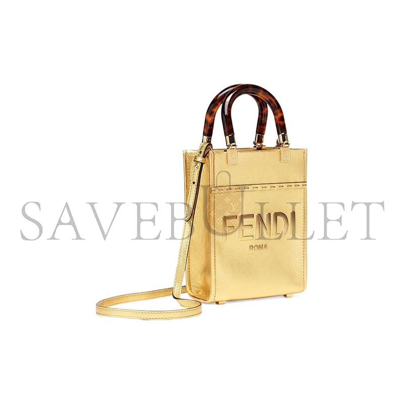 FENDI MINI SUNSHINE SHOPPER TOTE GOLD 8BS051AJH7F1GNN (18*13*6m)